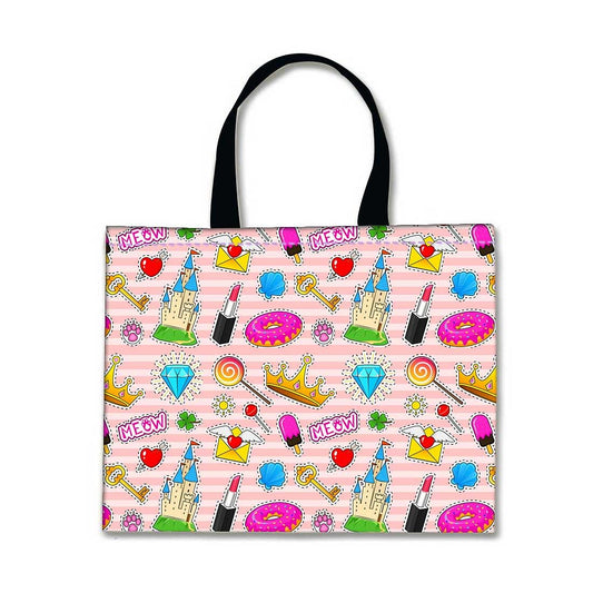 Designer Tote Bag With Zip Beach Gym Travel Bags -  Meow Nutcase