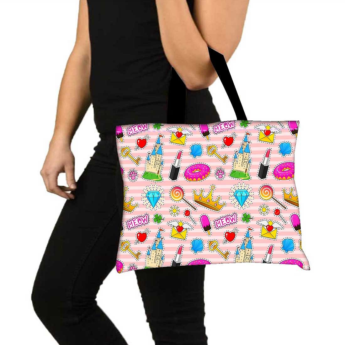 Designer Tote Bag With Zip Beach Gym Travel Bags -  Meow Nutcase