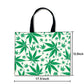 Designer Tote Bag With Zip Beach Gym Travel Bags -  Herbal Happy Green Leaf Nutcase