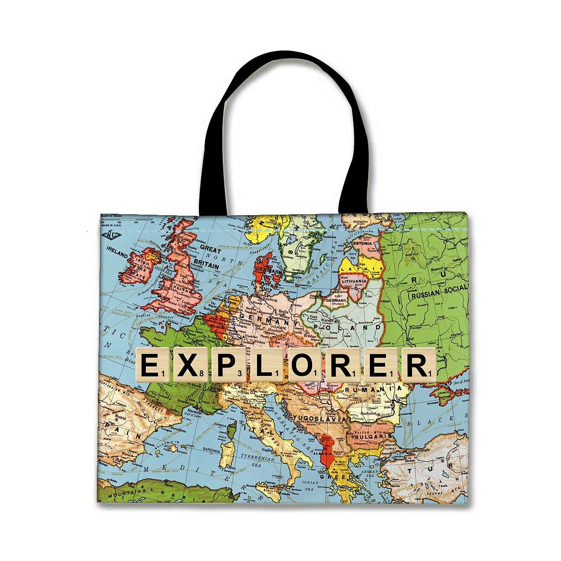 Designer Tote Bag With Zip Beach Gym Travel Bags -  Explorer Nutcase