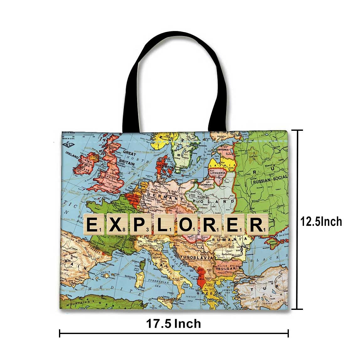 Designer Tote Bag With Zip Beach Gym Travel Bags -  Explorer Nutcase