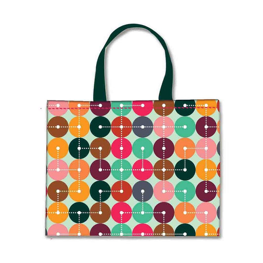 Designer Tote Bag With Zip Beach Gym Travel Bags -  Circle Pattern Nutcase