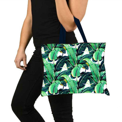 Designer Tote Bag With Zip Beach Gym Travel Bags -  Banana Leaves Nutcase