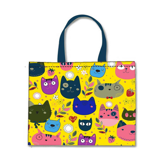 Designer Tote Bag With Zip Beach Gym Travel Bags -  Cats Everywhere Nutcase