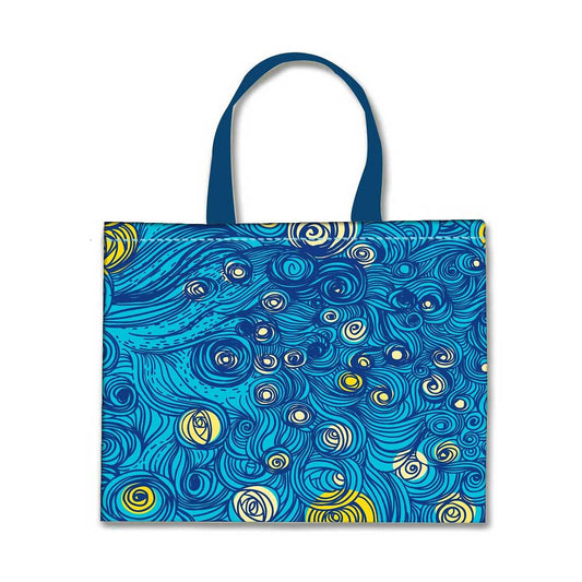 Designer Tote Bag With Zip Beach Gym Travel Bags -  Starry Starry Night Nutcase