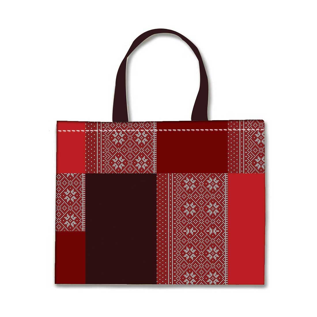 Designer Tote Bag With Zip Beach Gym Travel Bags -  Box Pattern Nutcase