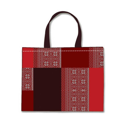 Designer Tote Bag With Zip Beach Gym Travel Bags -  Box Pattern Nutcase