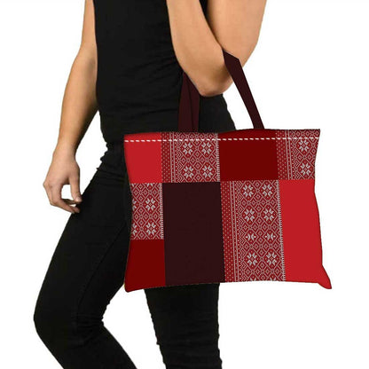 Designer Tote Bag With Zip Beach Gym Travel Bags -  Box Pattern Nutcase