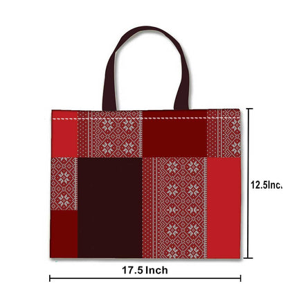 Designer Tote Bag With Zip Beach Gym Travel Bags -  Box Pattern Nutcase