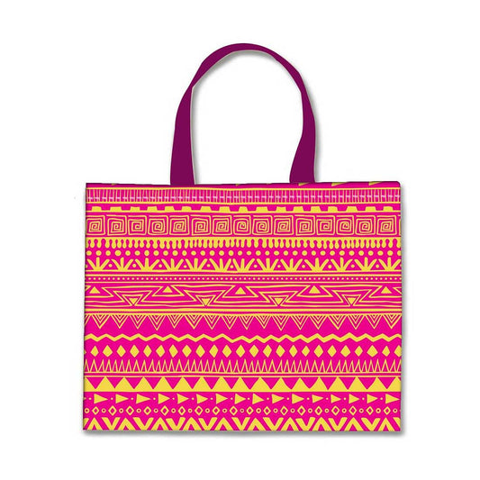 Designer Tote Bag With Zip Beach Gym Travel Bags -  Pink Patterns Nutcase