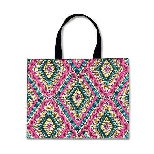 Designer Tote Bag With Zip Beach Gym Travel Bags -  Ethnic Collection Nutcase