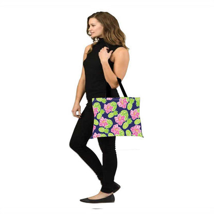 Designer Tote Bag With Zip Beach Gym Travel Bags -  Green Pineapple Nutcase