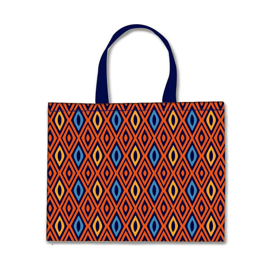 Designer Tote Bag With Zip Beach Gym Travel Bags -  Diamond Ethnic Patterns Nutcase