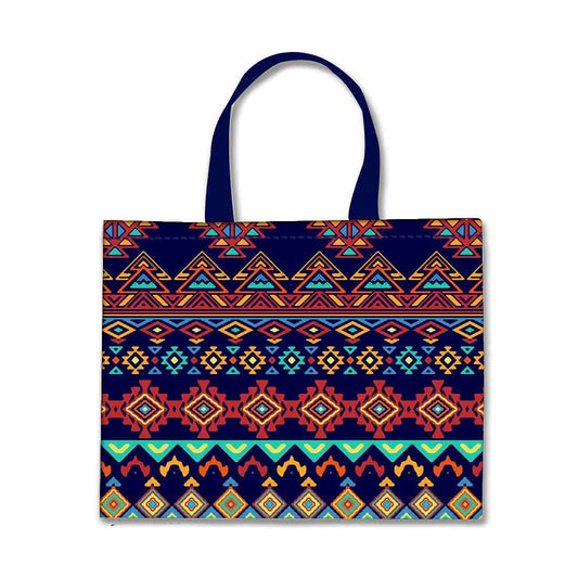 Designer Tote Bag With Zip Beach Gym Travel Bags -  Ethnic Pattern Nutcase