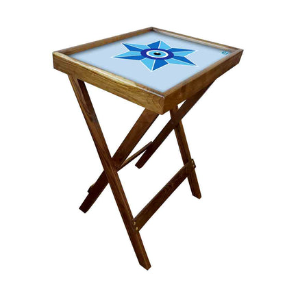 Foldable Side Table for TV Tray Tables Living Room  - Evil Eye Protector Nutcase