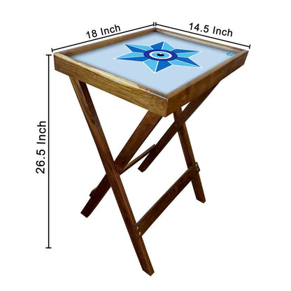 Foldable Side Table for TV Tray Tables Living Room  - Evil Eye Protector Nutcase