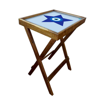 Foldable Side Table for TV Tray Tables Living Room  - Evil Eye Protector Nutcase