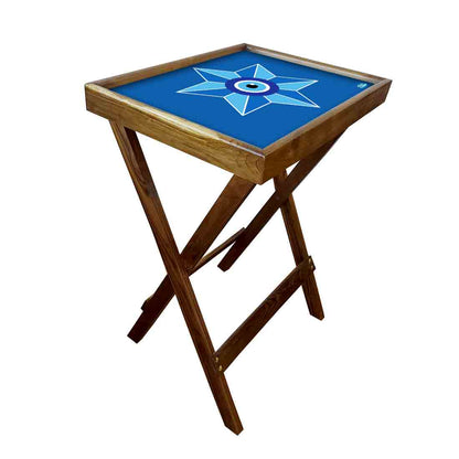 Foldable Side Table for TV Tray Tables Living Room  - Evil Eye Protector Nutcase