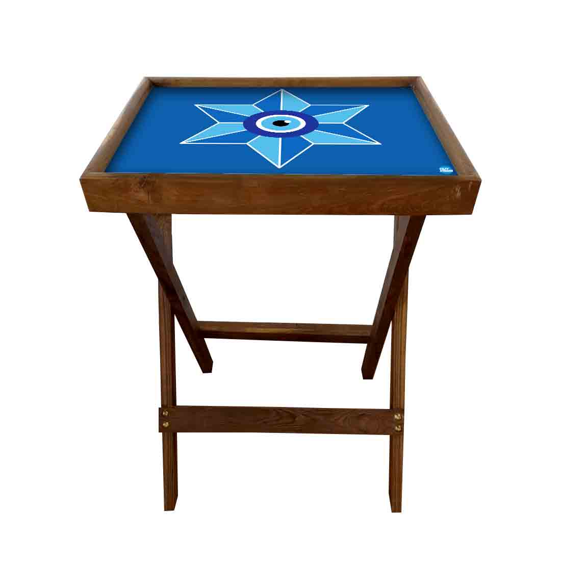 Foldable Side Table for TV Tray Tables Living Room  - Evil Eye Protector Nutcase