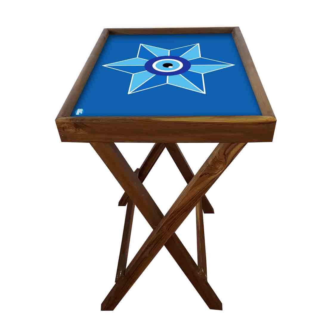 Foldable Side Table for TV Tray Tables Living Room  - Evil Eye Protector Nutcase