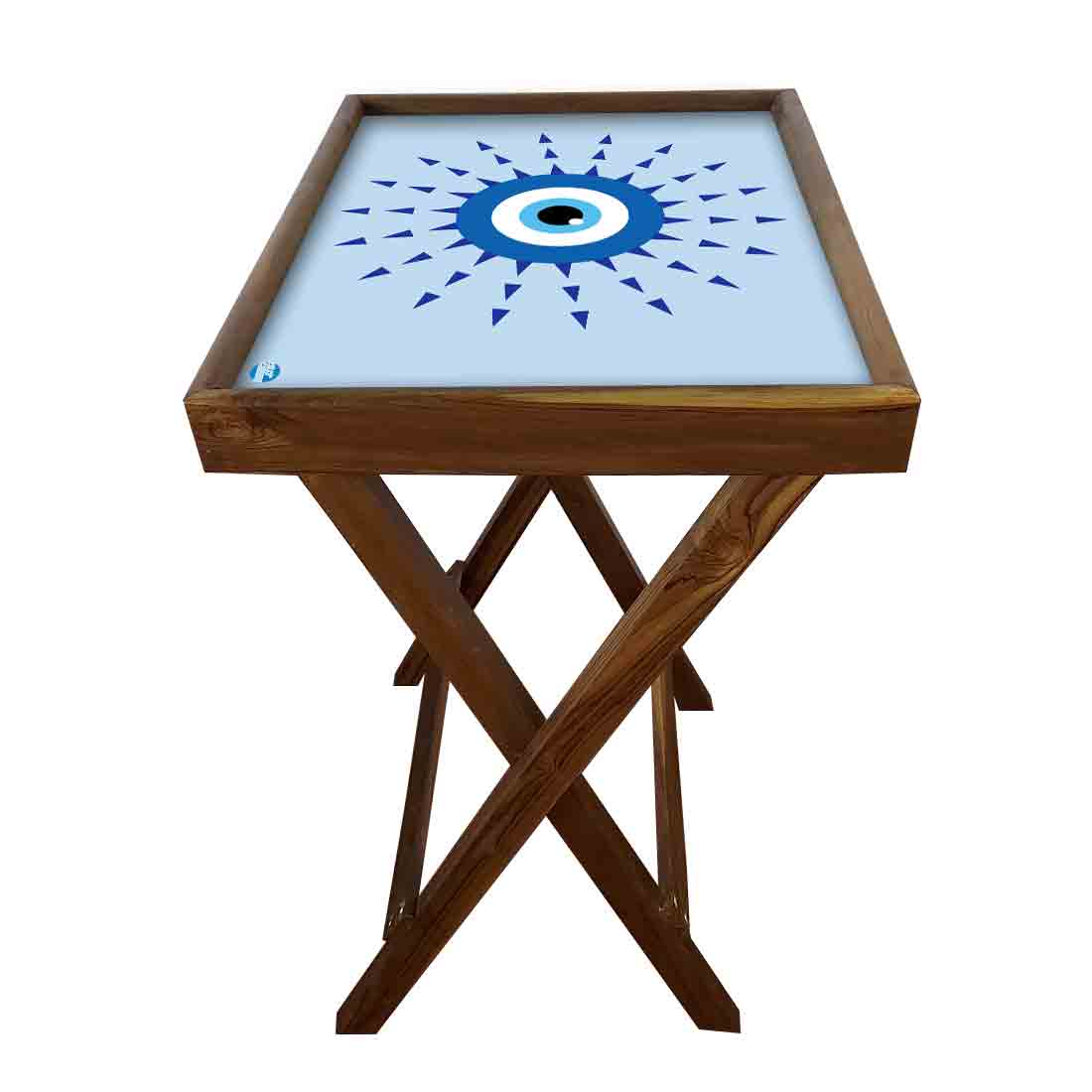 Folding TV Tray Table for Eating Breakfast Serving Table - Evil Eye Protector Nutcase