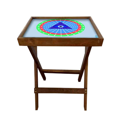 Wooden TV Trays for Eating Snacks Serving Folding End Table - Evil Eye Protector Nutcase