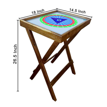 Wooden TV Trays for Eating Snacks Serving Folding End Table - Evil Eye Protector Nutcase