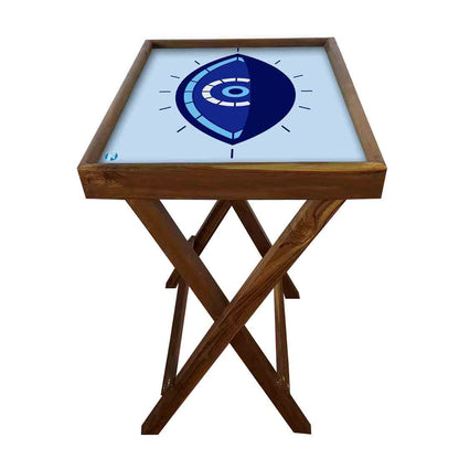 Foldable Living Room Tray Table Serving Corner Rack - Evil Eye Protector Nutcase