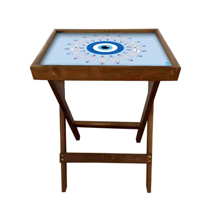 Folding TV Tray Table for Eating Breakfast Serving Table - Evil Eye Protector Nutcase