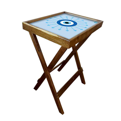 Folding TV Tray Table for Eating Breakfast Serving Table - Evil Eye Protector Nutcase