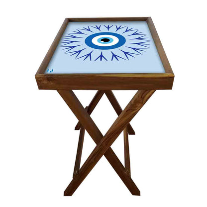 Folding TV Tray Table for Eating Breakfast Serving Table - Evil Eye Protector Nutcase