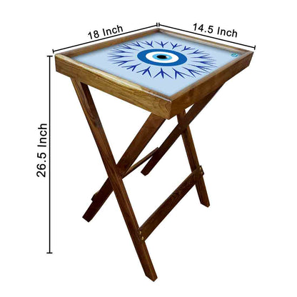 Folding TV Tray Table for Eating Breakfast Serving Table - Evil Eye Protector Nutcase