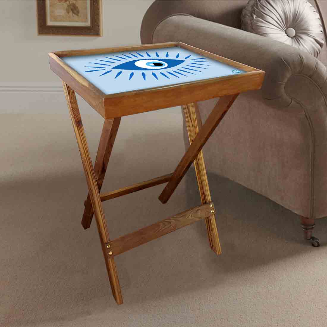 Foldable Living Room Tray Table Serving Corner Rack - Evil Eye Protector Nutcase