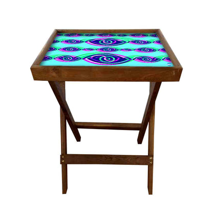 Wooden TV Tables for Eating Breakfast Serving Table - Evil Eye Protector Nutcase