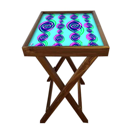 Wooden TV Tables for Eating Breakfast Serving Table - Evil Eye Protector Nutcase