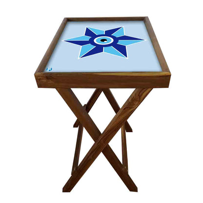 Foldable Side Table for TV Tray Tables Living Room  - Evil Eye Protector Nutcase