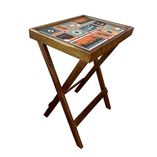 Folding Tray Table for Living Room Serving Snacks Tables - Express Coffee Nutcase