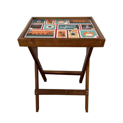 Folding Tray Table for Living Room Serving Snacks Tables - Express Coffee Nutcase