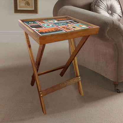 Folding Tray Table for Living Room Serving Snacks Tables - Express Coffee Nutcase