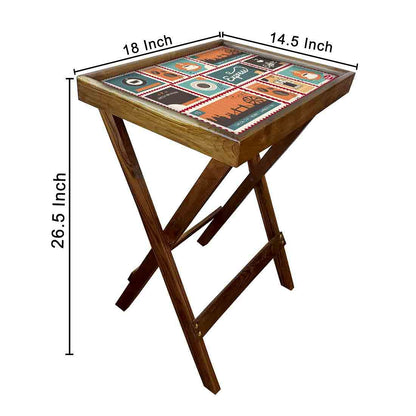 Folding Tray Table for Living Room Serving Snacks Tables - Express Coffee Nutcase