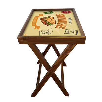 Wooden Folding Long Table for Serving Snacks Tables - Sandwiches Nutcase