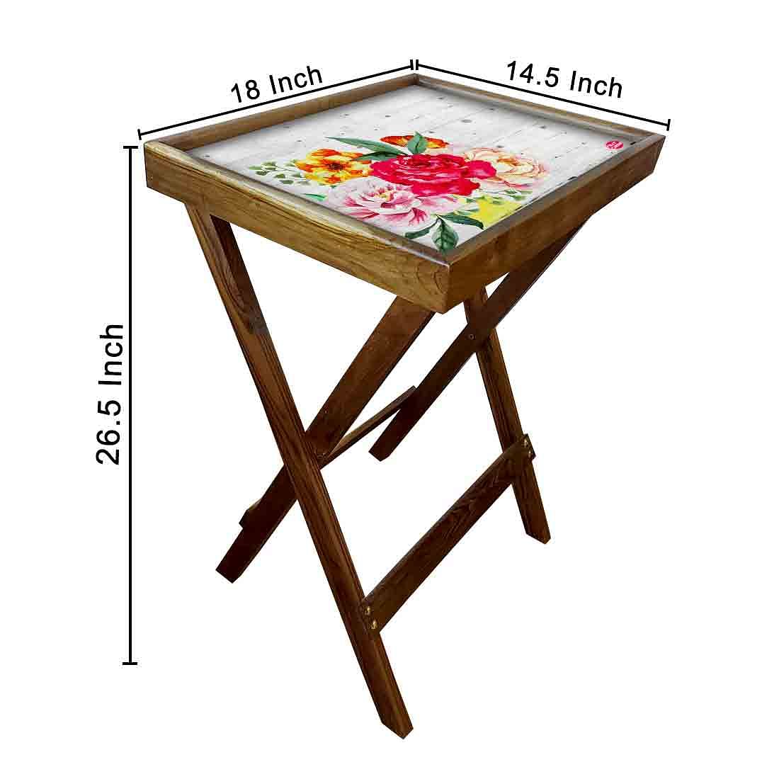 Foldable Living Room Table  Bar Snacks Serving Tables - Red Rose Nutcase