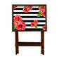 Folding Long Table Serving Side Tables for Living Room - Red Flower Nutcase
