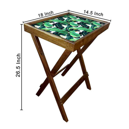 Nutcase Folding Patio Table Serving Side Tables for Living Room-Banana Leaves Nutcase