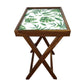 Foldable TV Trays Table Bar Snacks Serving Tables - Green Leaves Nutcase
