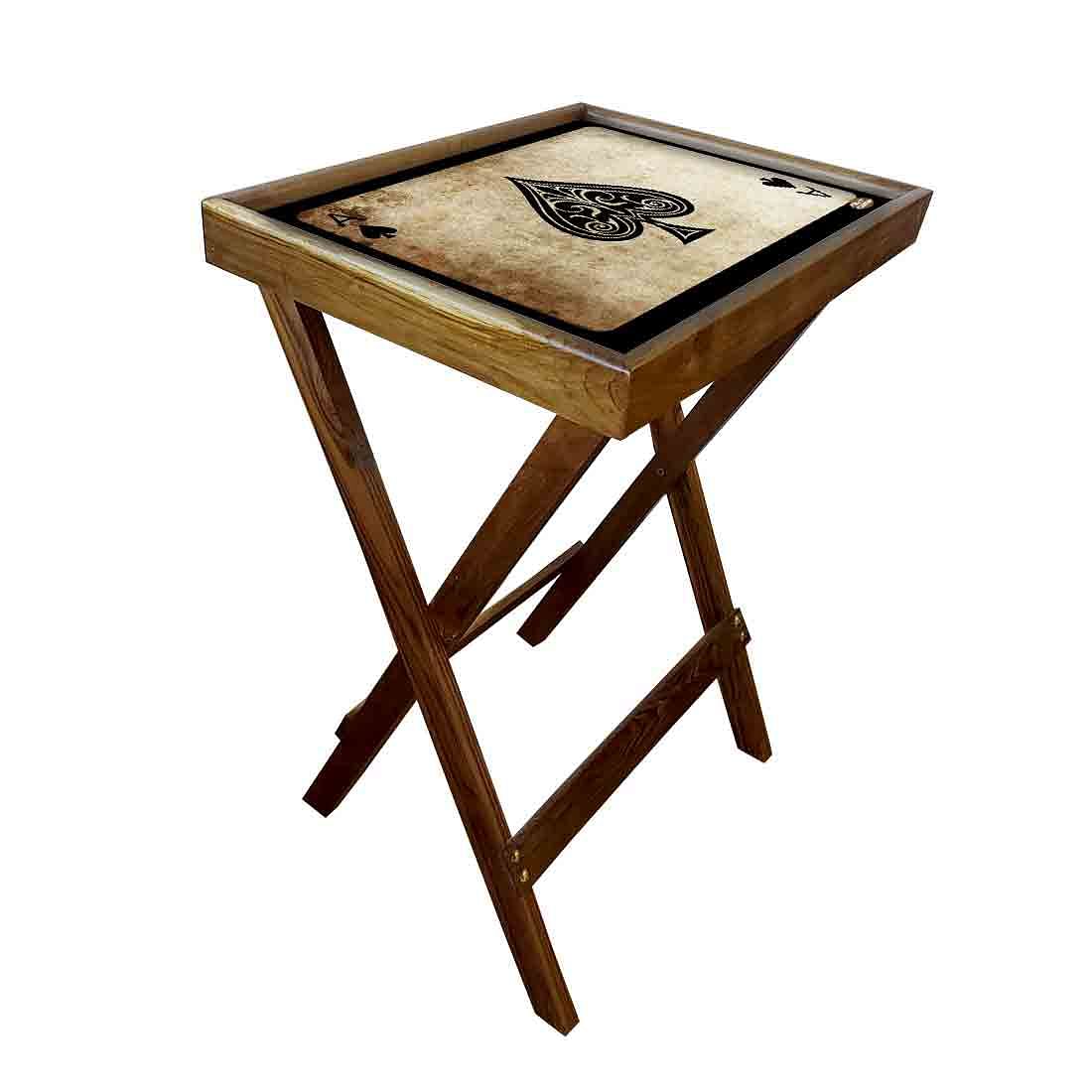 Wooden Foldable Table for Living Room Snacks Serving Tables - Ace Nutcase