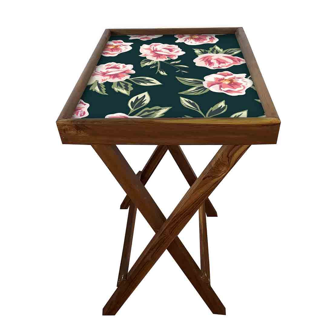 TV Trays Table Bar Snacks Serving Tables - Roses Nutcase