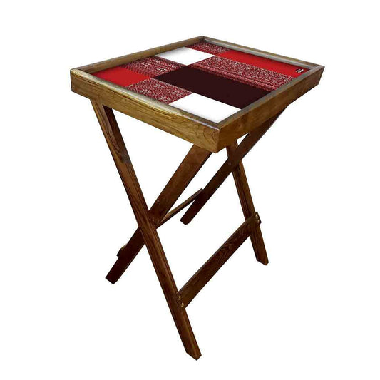 Folding TV Tray Table for Living Room Bedroom Side Tables - Box pattern Nutcase
