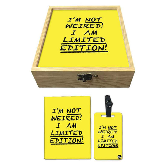 Passport Cover Luggage Tag Wooden Gift Box Set - Limited Edition Nutcase