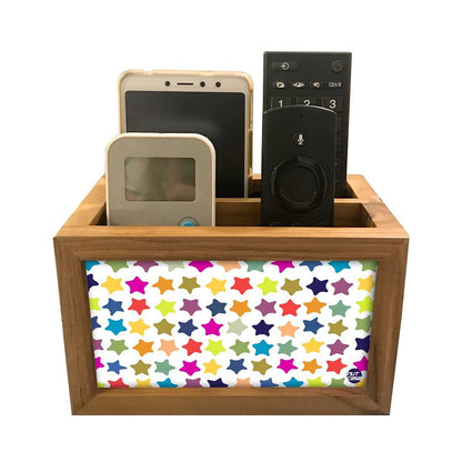 Remote Control Stand Holder Organizer For TV / AC Remotes -  Colorful Stars Nutcase